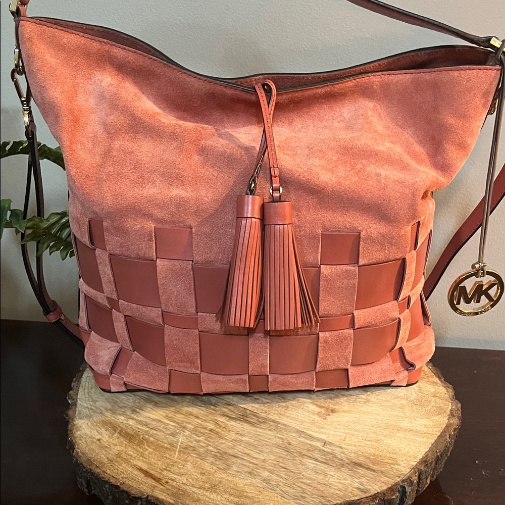 NWT Michael Kors Cinnamon Suede and Leather Shoulder Bag